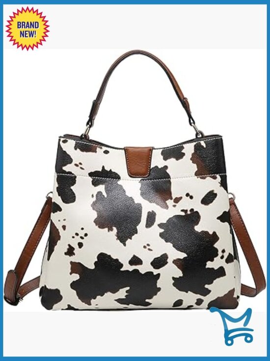 Handbags - Vegan Leather Satchel with Adjustable Crossbody Strap, 11x10.5 Inches